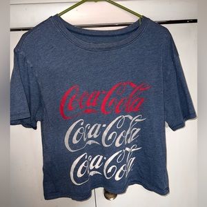 Navy Blue Coca Cola crop top. Size xl